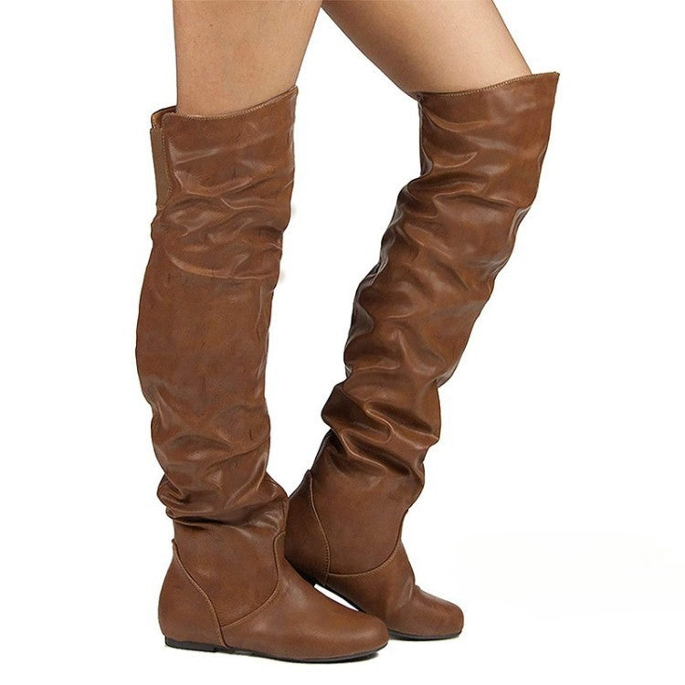 Women Square Block Heel Platform Side Zipper Autumn Winter Knee High Boots Main image