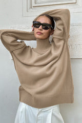 Colorblock Turtleneck Knit Sweater