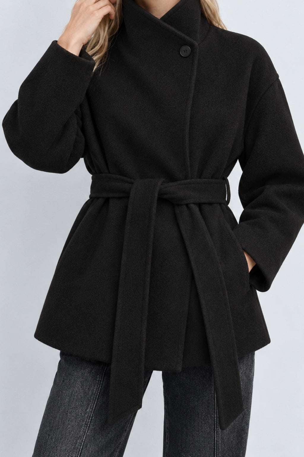 Structured Double Faced Wool Midi Coat