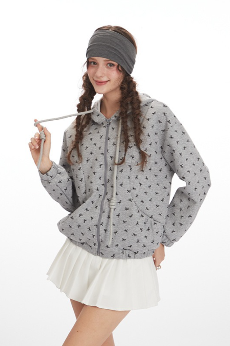 Casual Loose Hooded Cardigan Versatile Collegiate Long Sleeve Hoodie Secondary image