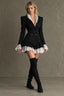 Lace Trim Tailored Blazer Mini Dress