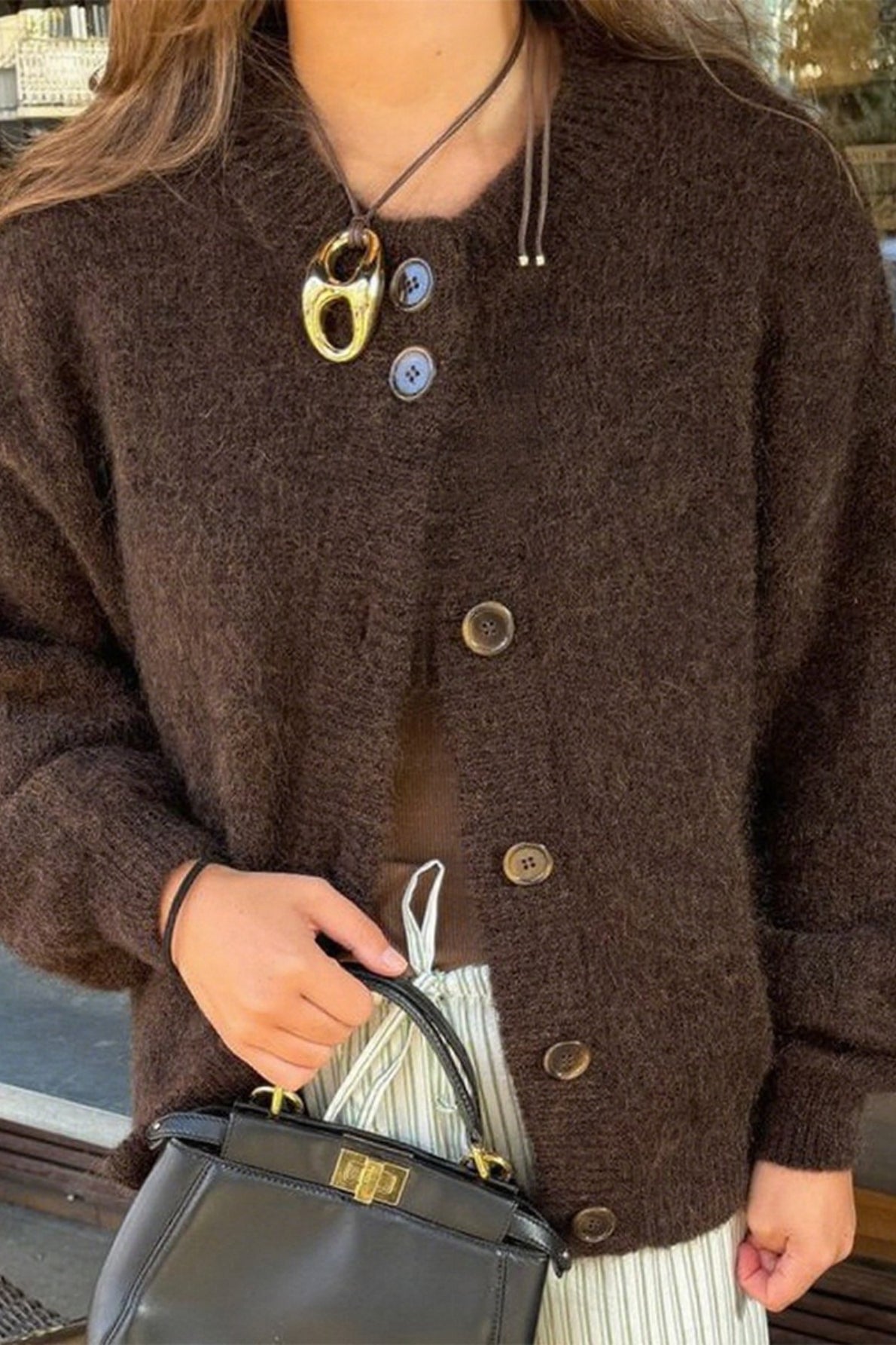 Casual Minimalist Button Front Long Sleeve Coat Secondary image