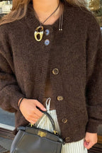 Casual Minimalist Button Front Long Sleeve Coat