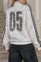 Washed Stripe Graphic Track Jackets