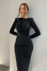 Sexy Crew Neck Long-Sleeve Bodycon Dress