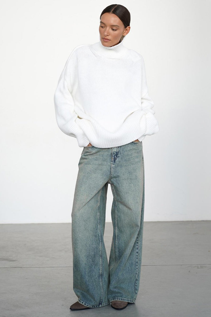 Slimming High Neck Knit Sweater Secondary image