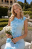 Elegant Sleeveless Solid 3D Floral Applique Prom Dress