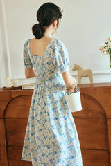 Printed Square Neck Floral Dress