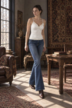 Y2K Lace Trim Sequin Cami Top