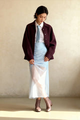 Sheer High Waist Midi Skirt