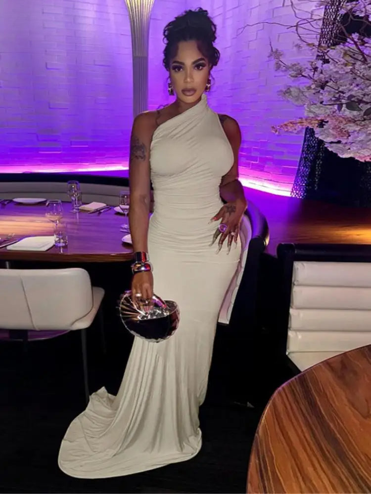 Sleeveless Solid Bodycon Maxi Party Dress Main image