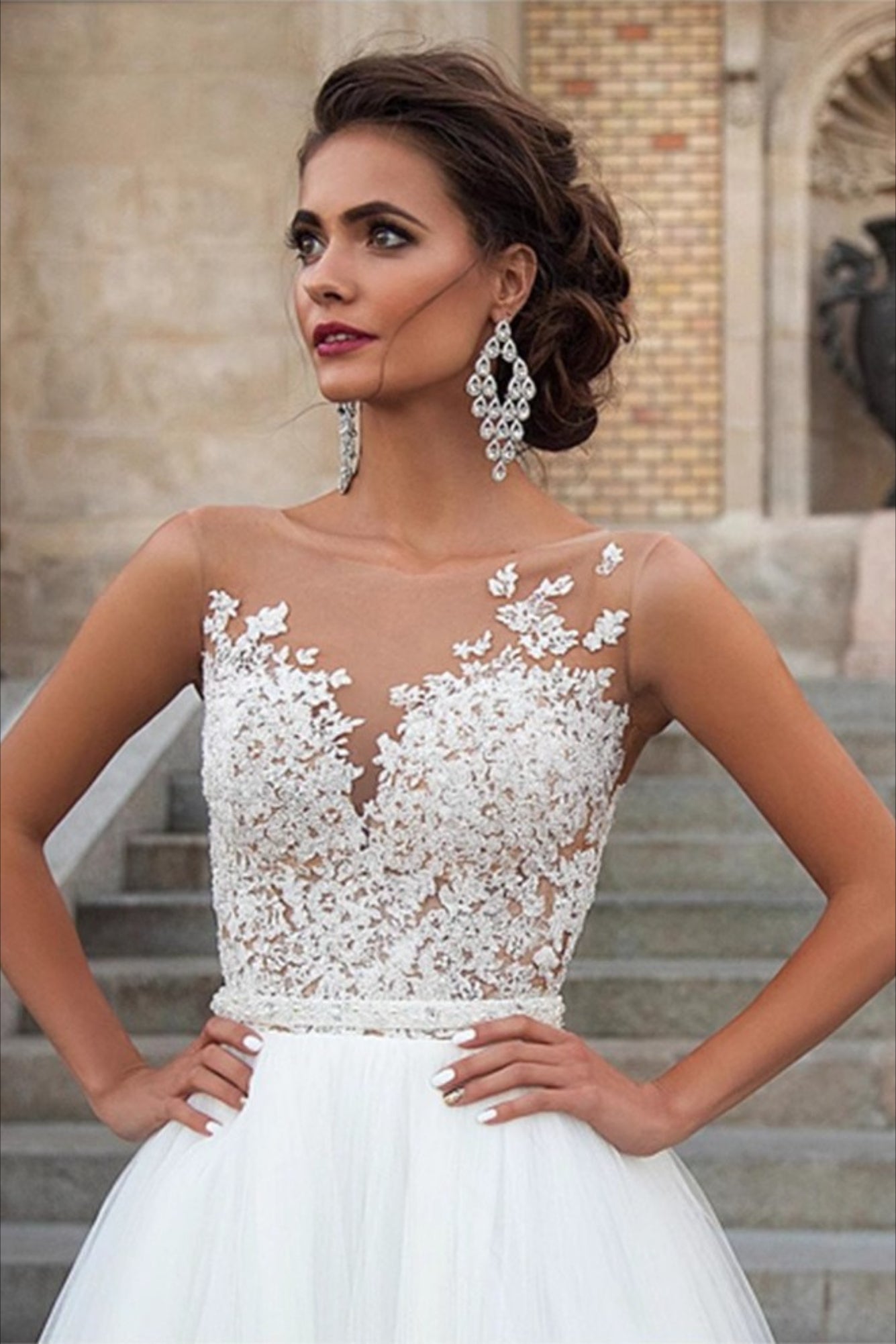 Elegant Minimalist Lace Wedding Dress Secondary image
