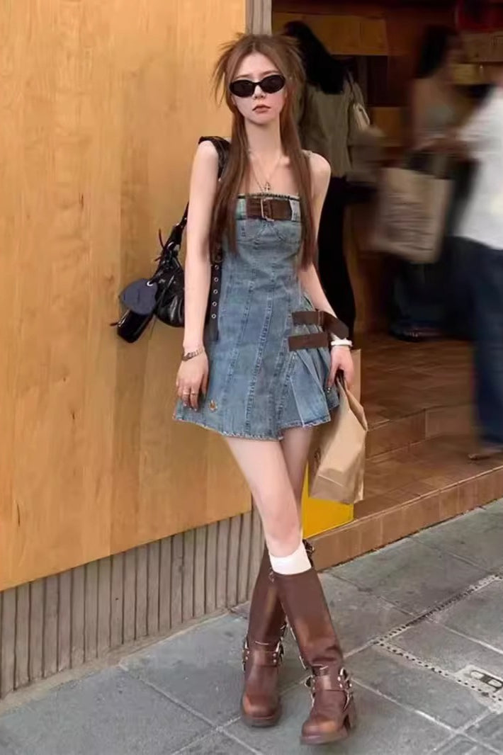 High Waist  Denim Dress Main image