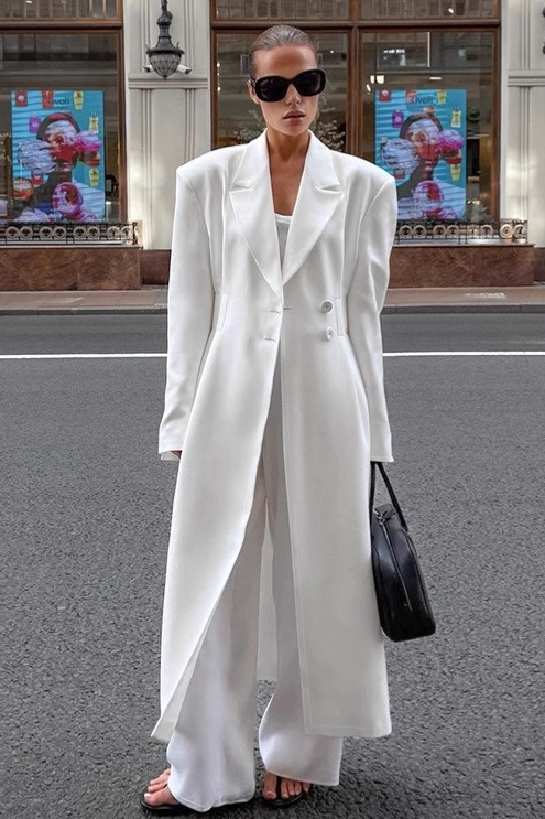 Chic Structured Waist Cinched Work Overcoat Secondary image