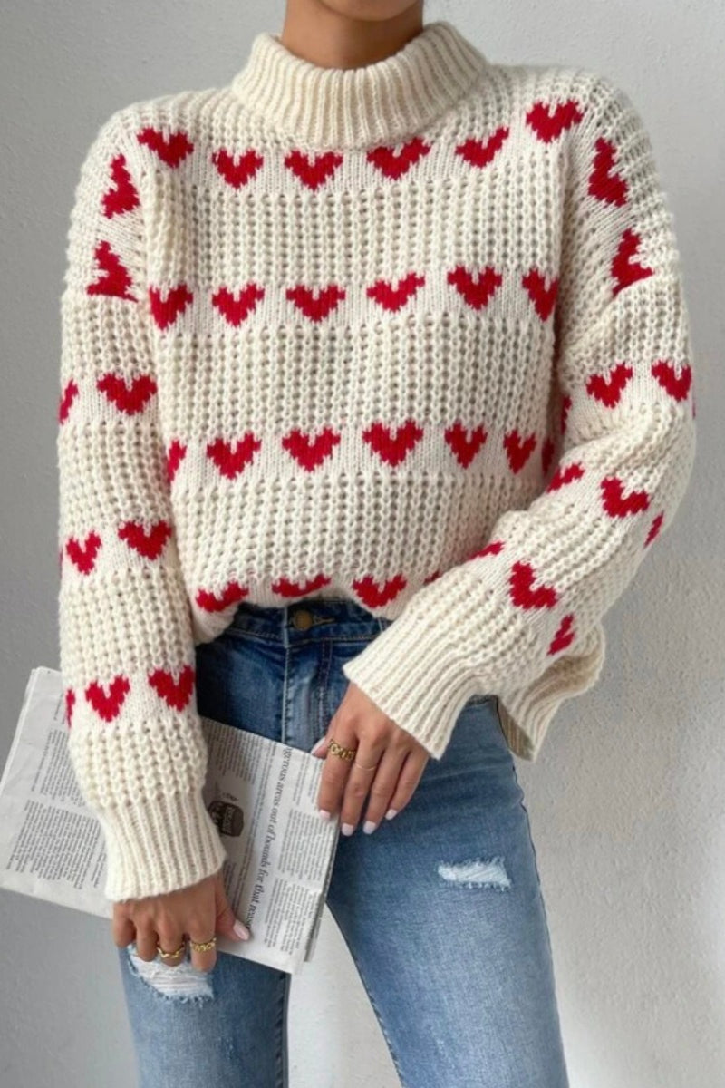 Heart Jacquard Knit Sweater Main image