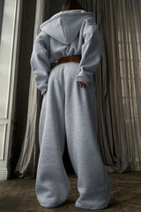 Sporty Crewneck Sweatpants Activewear Set