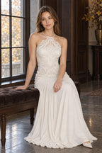 Spice Girl Lace Insert Backless Slip Prom Dress