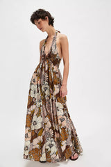 Bayside Floral Print V Neck Cami Chic Boho Dress