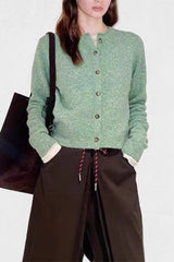 Wool Blend Bright Color Cardigan