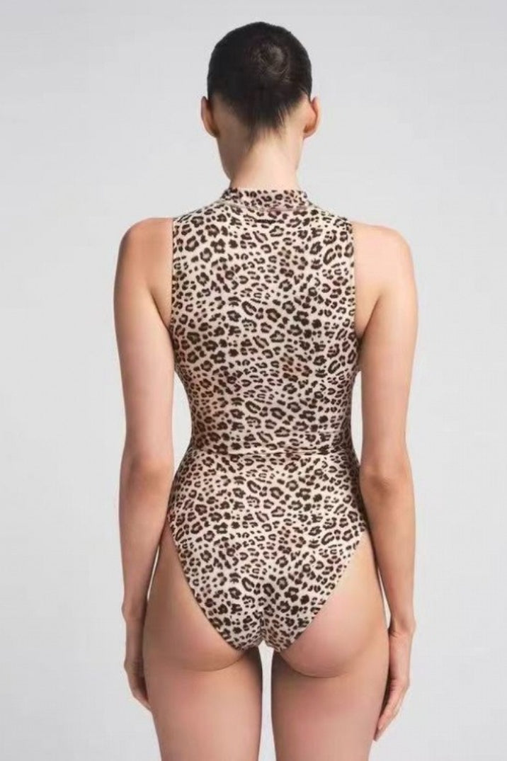 Leopard Print Zipper Front Bodysuit Secondary image