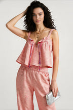 Plaid Panel Sexy Cami Top