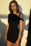 Twist Tie One-Sleeve Bodycon Mini Dress
