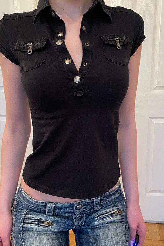 Utility Zipper Pocket Polo T-Shirt Main image