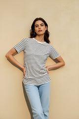 Black White Stripe Basic T-shirts