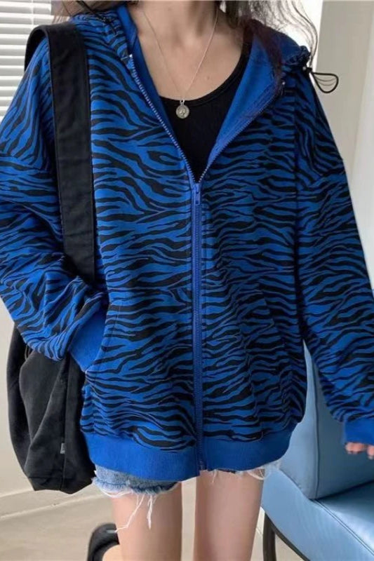 Zebra Print Slim Fit Hoodie Main image