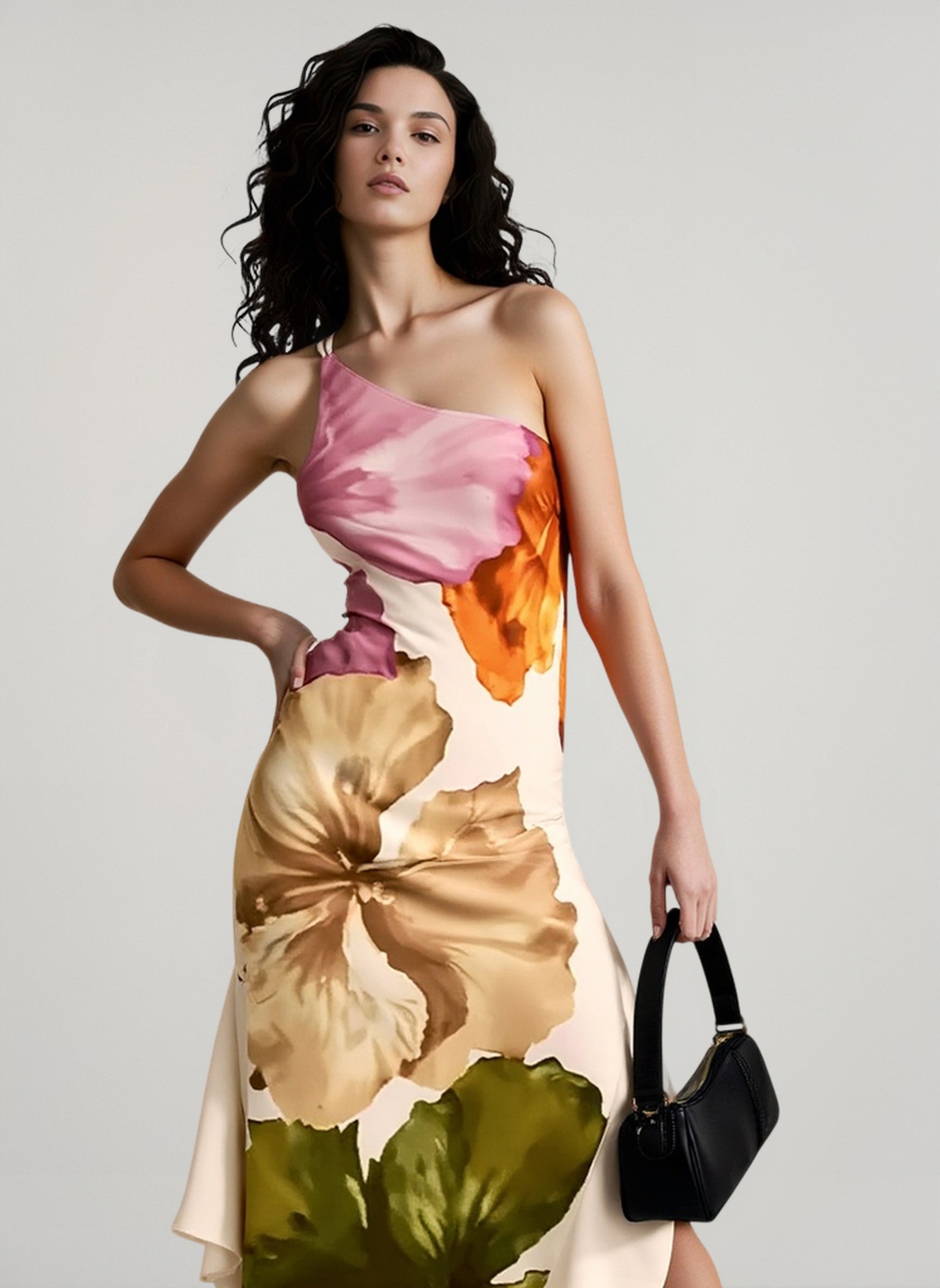 Asymmetrical Neck Relaxed Vacation Dress Secondary image