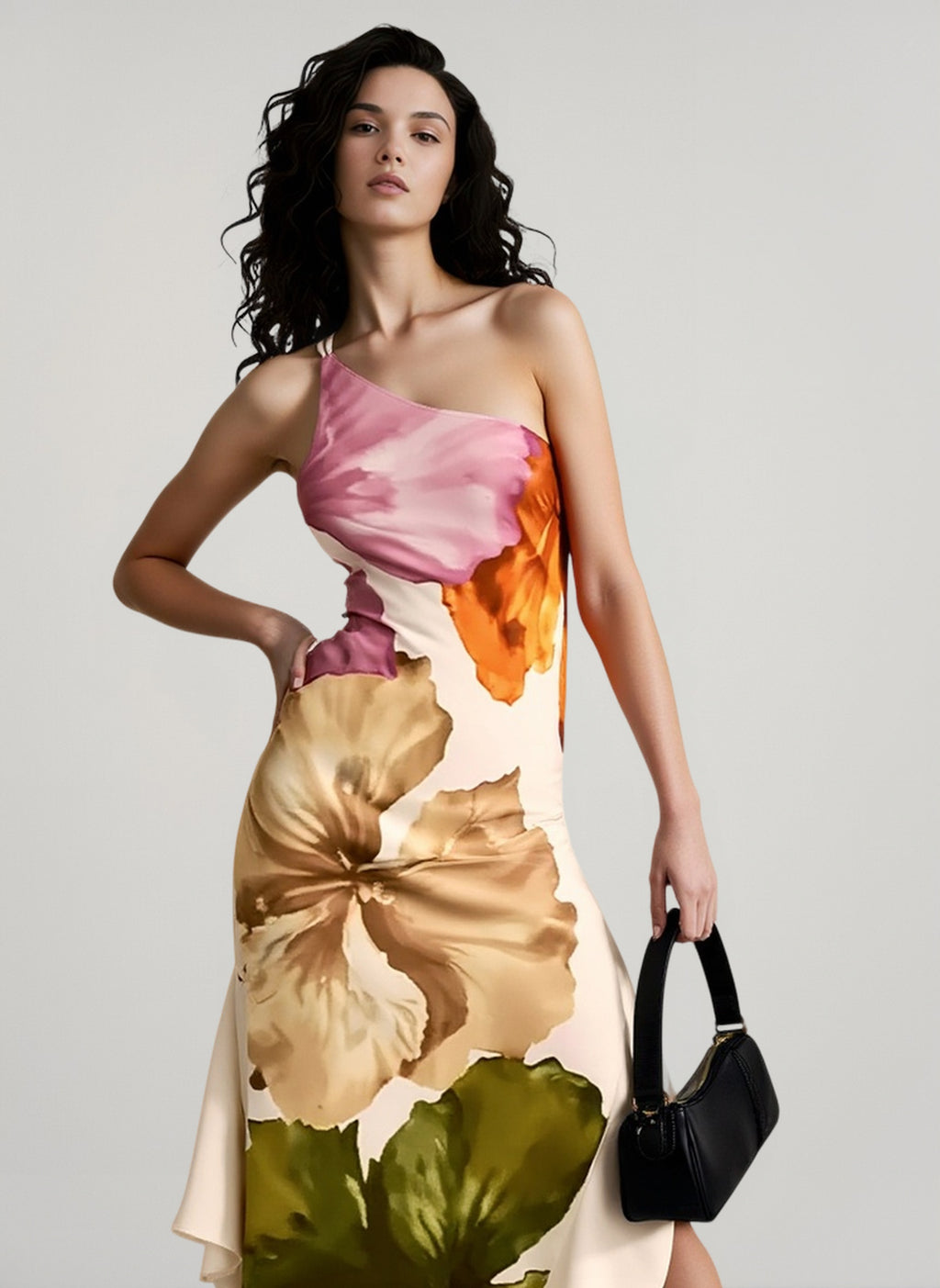 Asymmetrical Neck Relaxed Vacation Dress