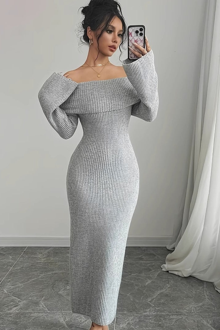 Long-Sleeve Knit Maxi Sweater Dress Main image