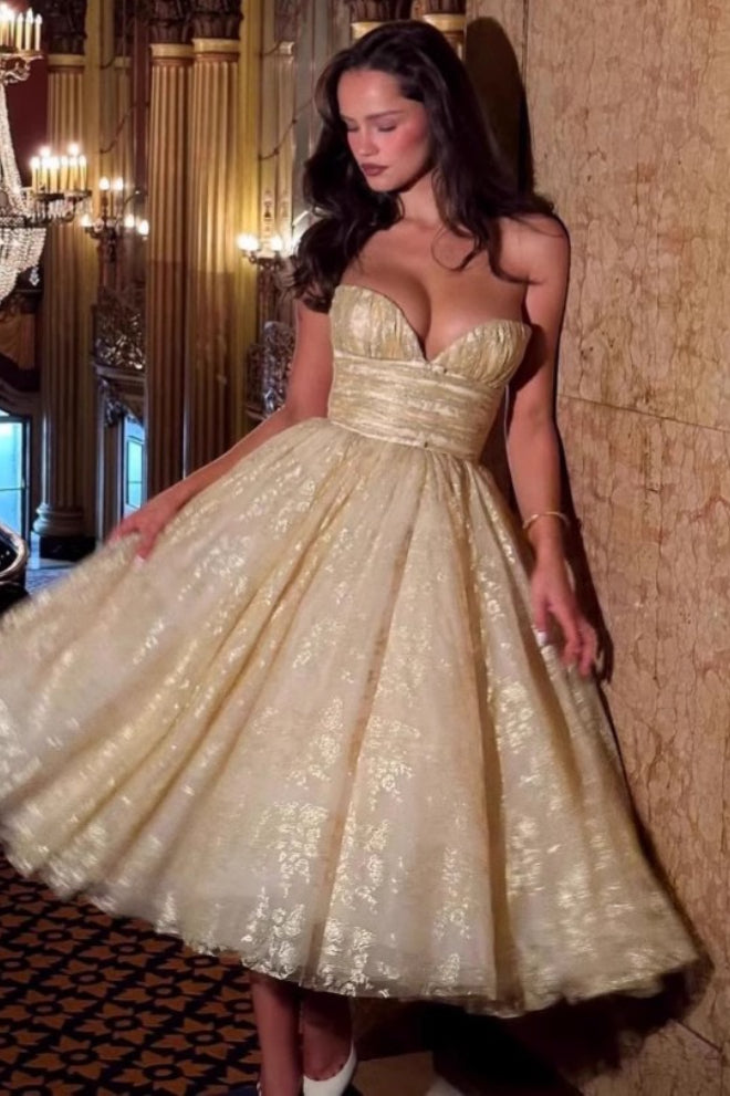 Metallic Lace Corset Tulle Prom Dress Main image