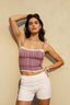 Y2K Plaid Lace Cami Top
