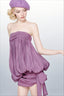 Draped Bubble Hem Strapless Mini Dress