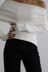 Off Shoulder Bodycon Knit Top