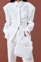 Backless Sheer Tie Waist Blouse