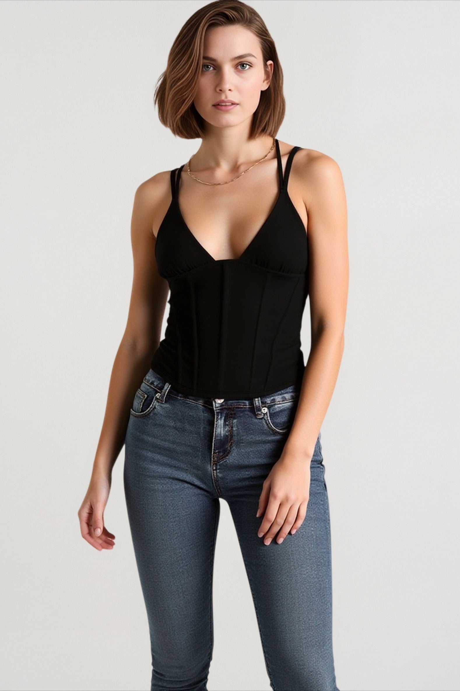 Plunge Waist Cinch Cami Top Main image