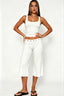 Eyelet Waist Flared Capri Pants