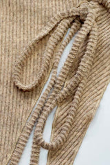 Ribbed Sleeveless Tie Front Knit Set