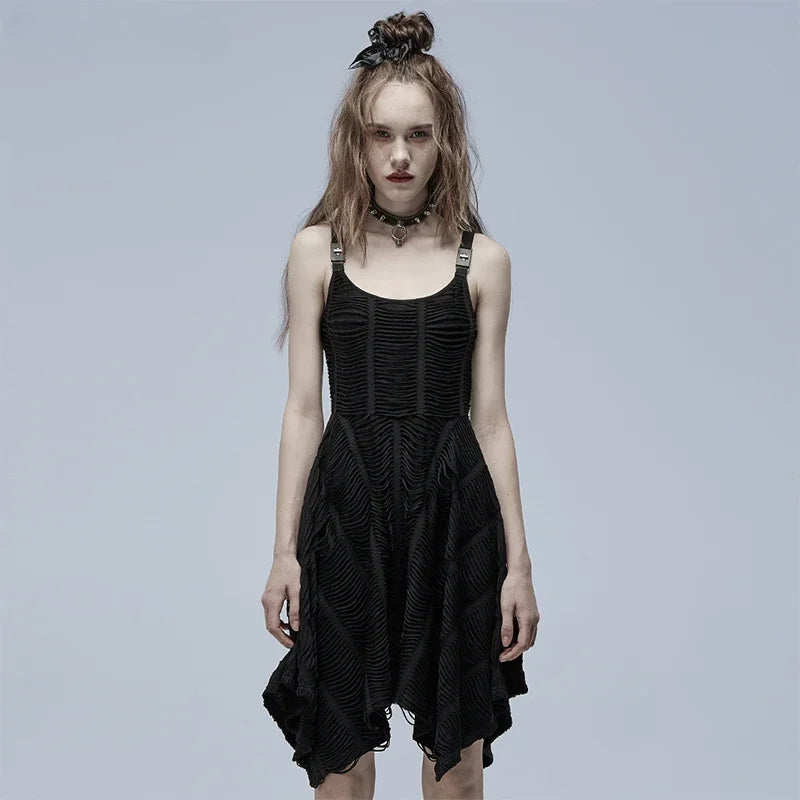 Asymmetric  Black Punk Decorative Personality Casual Summer Gothic Dress Main image