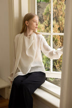 Elegant Cowl Neck Long Sleeve Top
