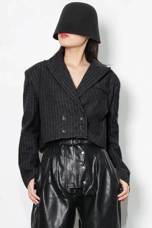 Striped Double Button Blazer Main image