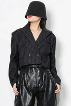 Striped Double Button Blazer