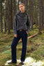 Hooded Effect Color Denim Washed Solid Sweatshirt