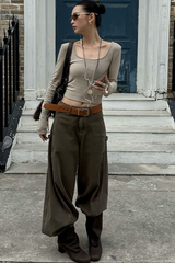 Solid High Stretch Fleece Square Neck Slim Crop Top