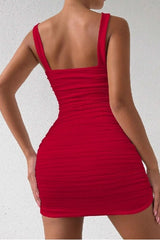 Sexy Milk Silk Cross Strap Bodycon Cocktail Dress