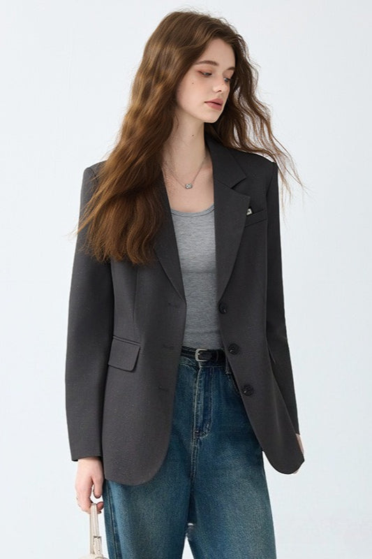 Unstructured Relaxed Office Chic Blazer Secondary image