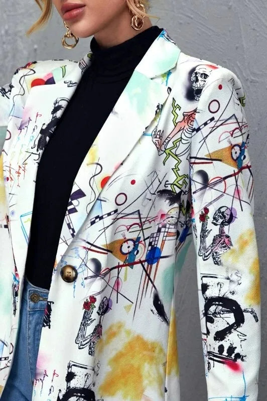 Graffiti Print Vintage Blazer Secondary image