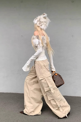 Vintage Printed Off Shoulder Fuzzy Collar Sexy Crop Top